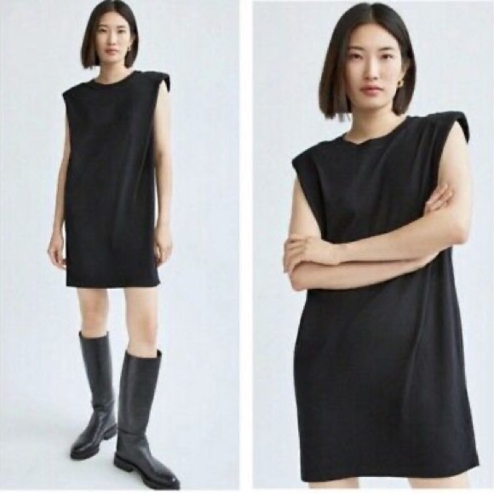 Aritzia babaton black shoulder pad dress